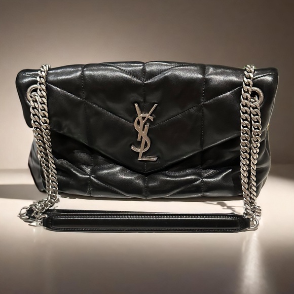 Authentic Saint Laurent Lou Small Puffer Leather Shoulder Bag - Picture 1 of 8